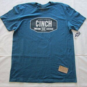 Cinch Men's Short Sleeve Logo Graphic Crew Neck T-Shirt Teal